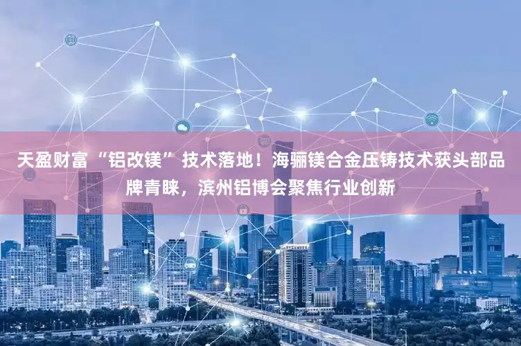 天盈财富 “铝改镁” 技术落地！海骊镁合金压铸技术获头部品牌青睐，滨州铝博会聚焦行业创新